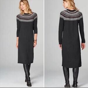 J. Jill Fair Isle Nordic Sweater Dress Womens Medium Scandi Girl New With Tags